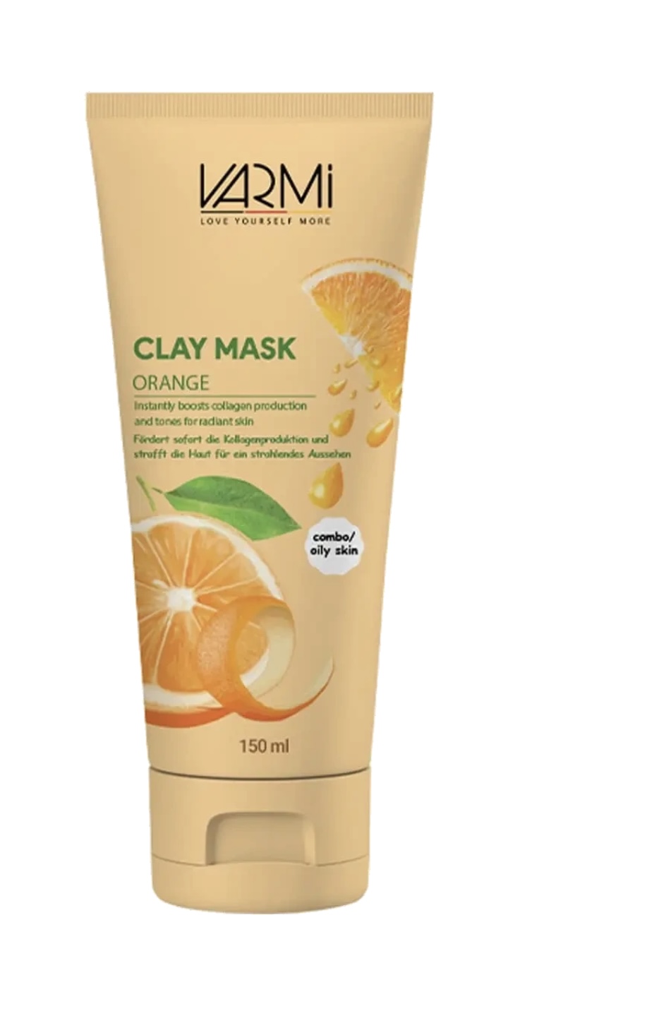 ماسک صورت خاک رسی وارمی مدل پرتقال حجم 150 میلی لیتر