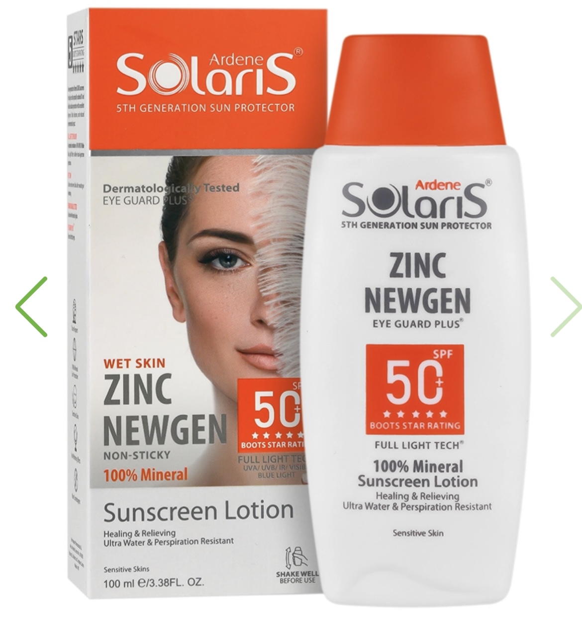 لوسیون ضد آفتاب زینک نیوژن SPF50 سولاریس آردن